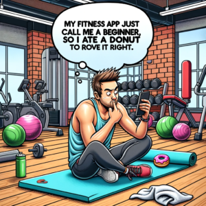 "My fitness app just called me a beginner, so I ate a donut to prove it right." - Jordan Michaels